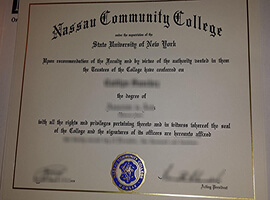 Read more about the article Nassau Community College diploma sample, buy fake NCC degree certificate