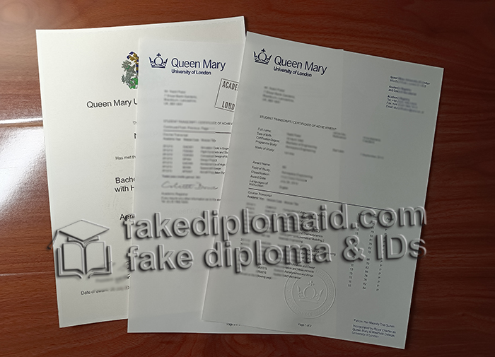 Queen Mary University of London transcripts and diploma