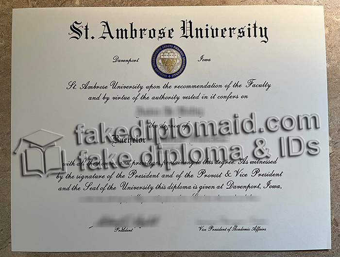 St. Ambrose University diploma