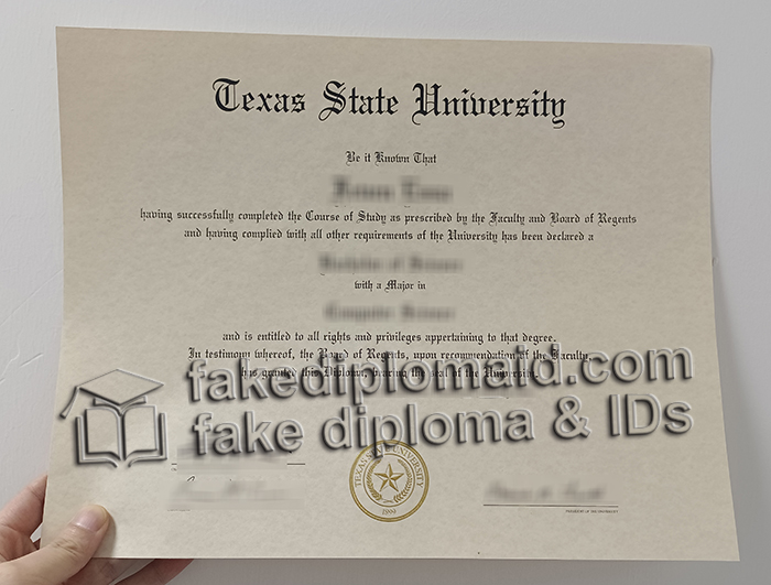 Texas State University diploma