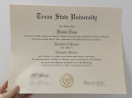 Texas State University diploma