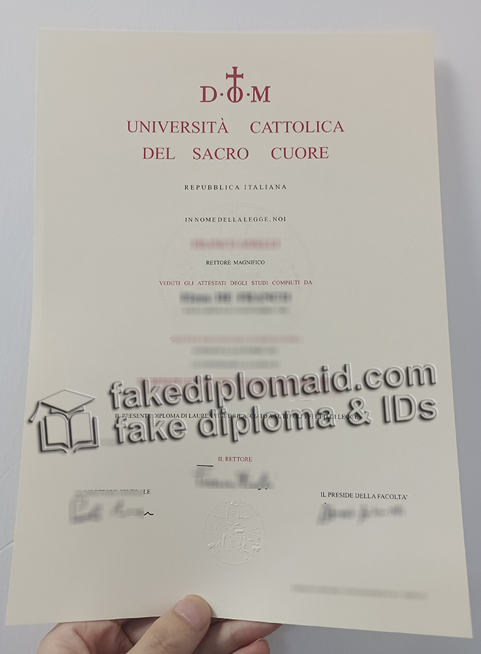 Università Cattolica del Sacro Cuore diploma