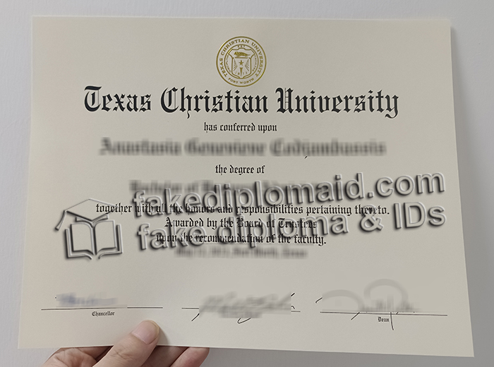 Texas Christian University diploma, TCU degree