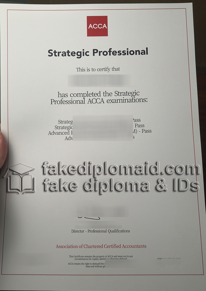 ACCA Strategic Professional certificate