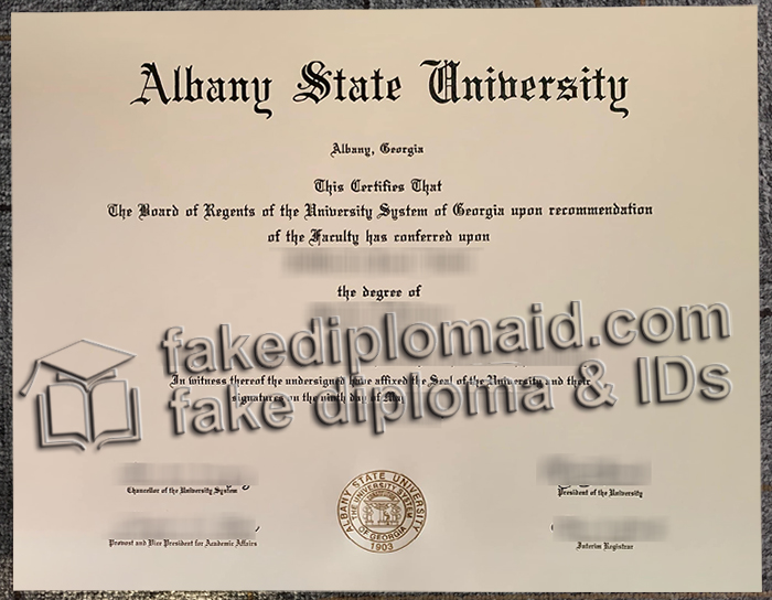 Albany State University diploma