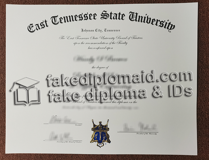 East Tennessee State University diploma, ETSU degree