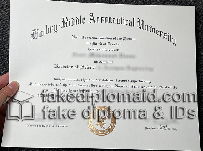 Embry-Riddle Aeronautical University diploma