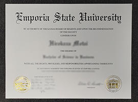 Emporia State University diploma, ESU degree