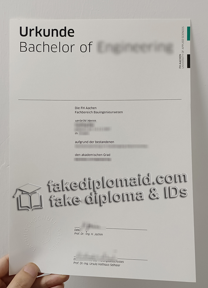  FH Aachen – University of Applied Sciences diplloma, FH Aachen Urkunde