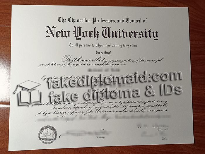 New York University degree, NYU diploma