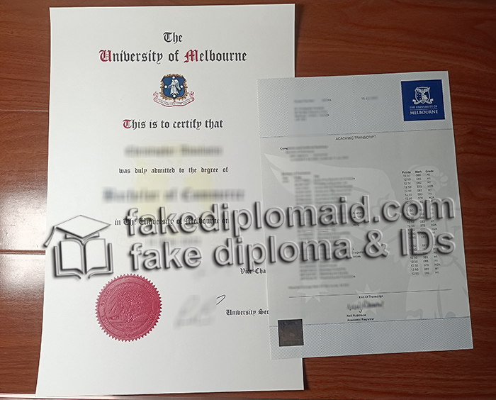 University of Melbourne transcript and diploma