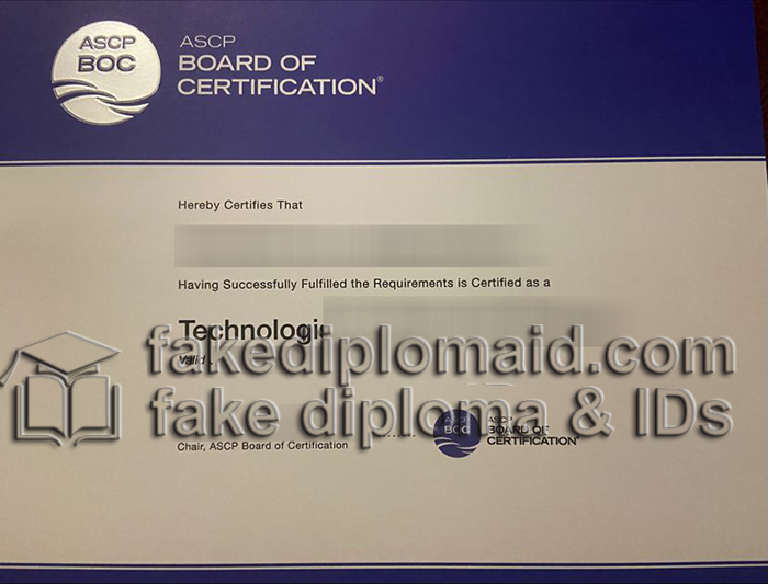 ASCP  certificate