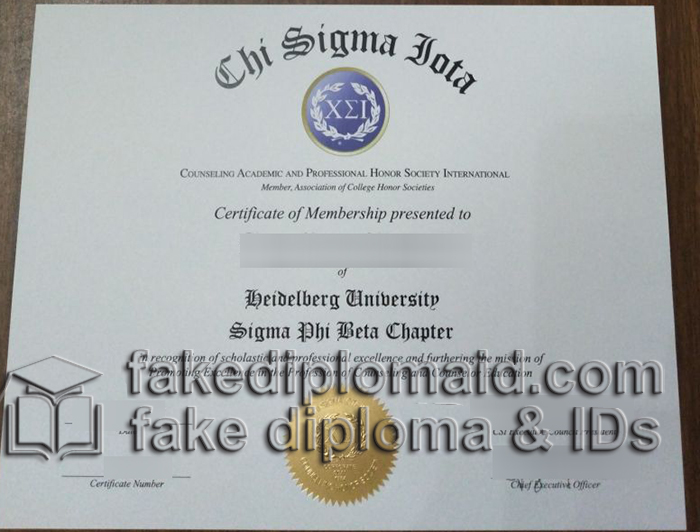 Chi Sigma Iota certificate