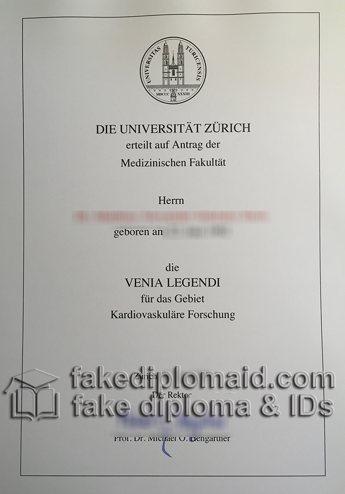 DIE UNIVERSITAT ZURICH DIPLOMA