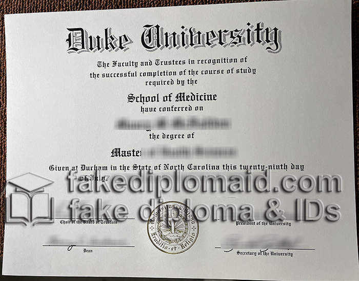 Duke university diploma