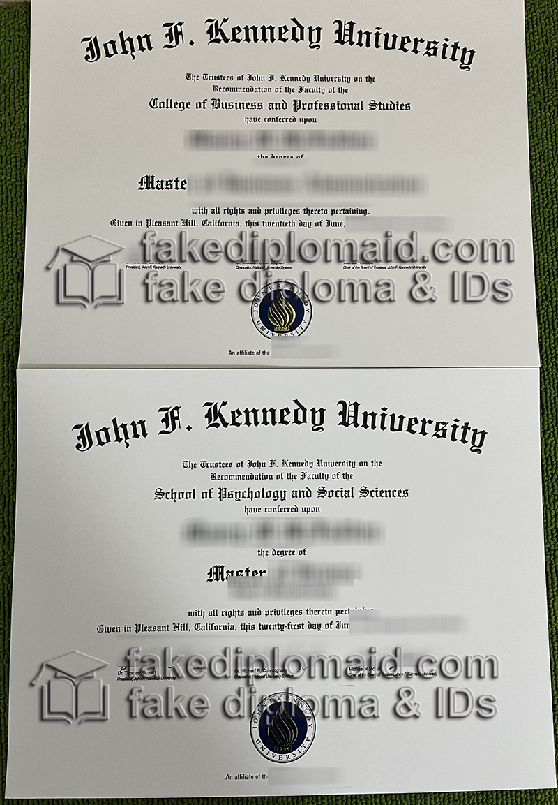 John F. Kennedy Uni diploma