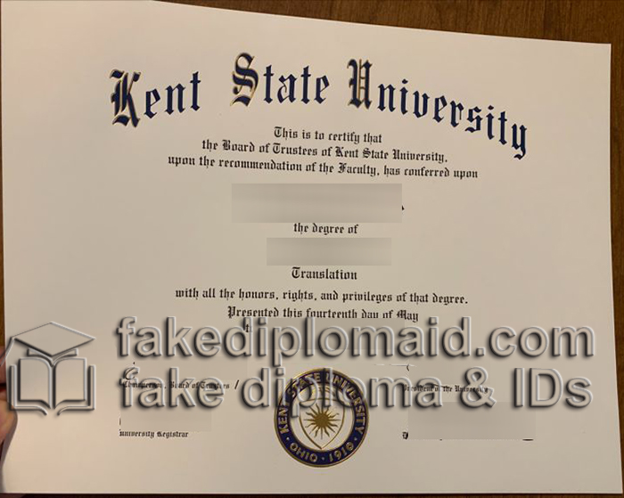 Kent State university diploma