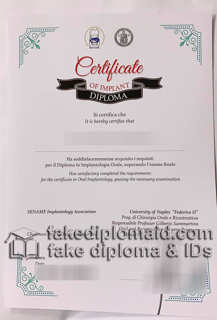 Sename Implant Association certificate