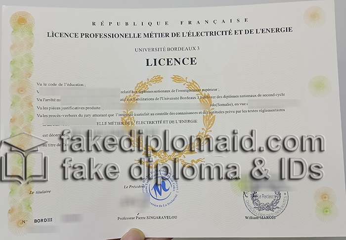 Bordeaux Uni diploma