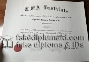 Chartered Financial Analyst (CFA) certificate for sale