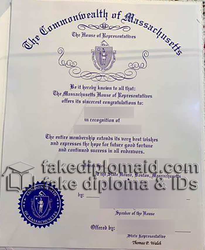 Commonwealth of Massachusetts diploma