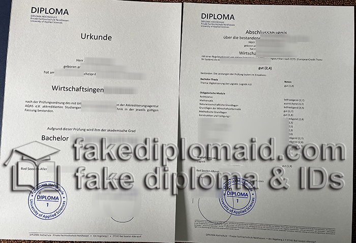 Diploma Hochschule fake diploma and transcript