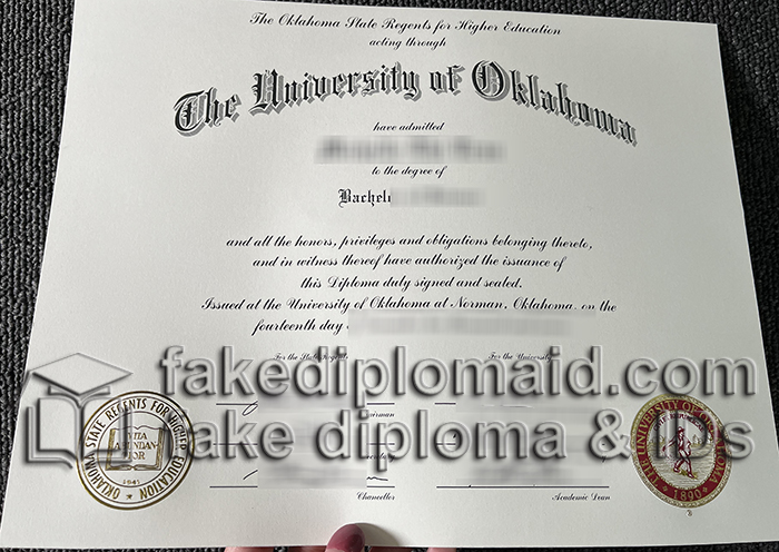 Uni of Oklahoma diploma