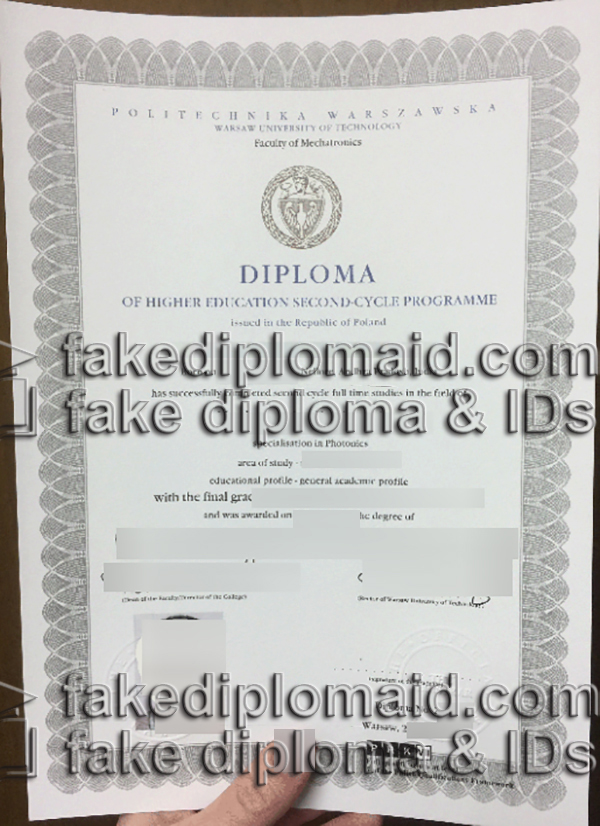 buy Warsaw University of Technology diploma