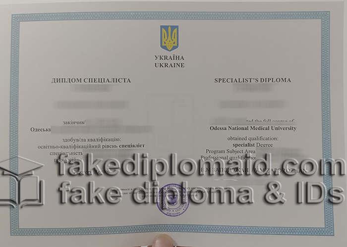 Odesa National Medical University diploma