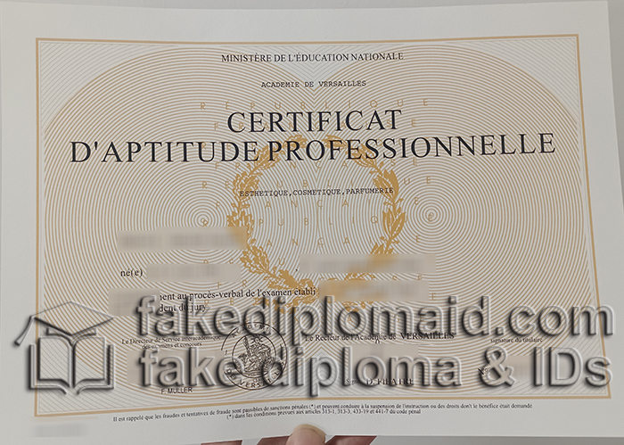 Academie DE Versailles certificate