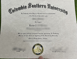 A fake Columbia Southern University diploma