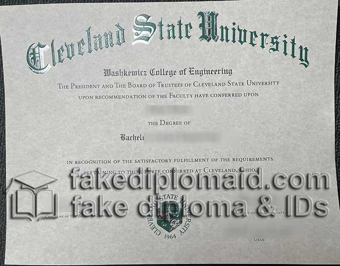 Cleveland State University diploma