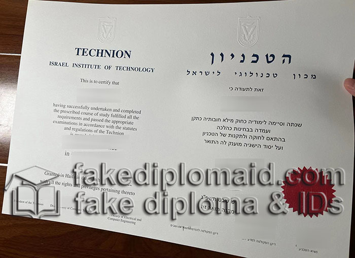 Israel Institute of Technology diploma