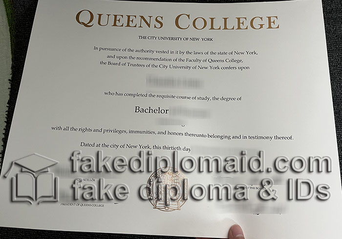 QC, City University of New York bachelor degree fake
