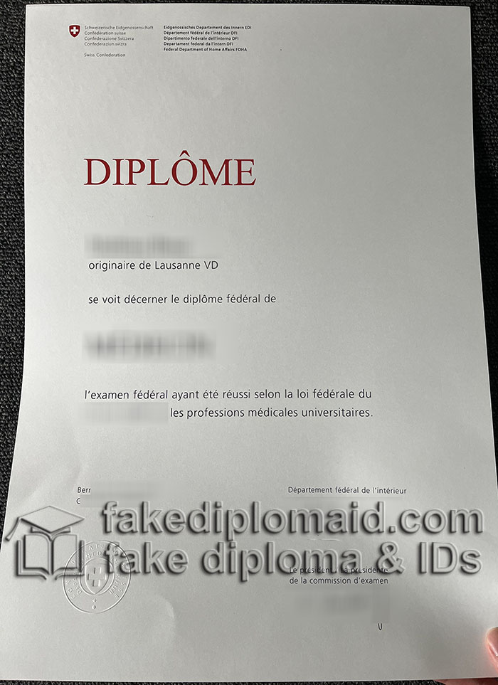 Swiss conlederation diplome