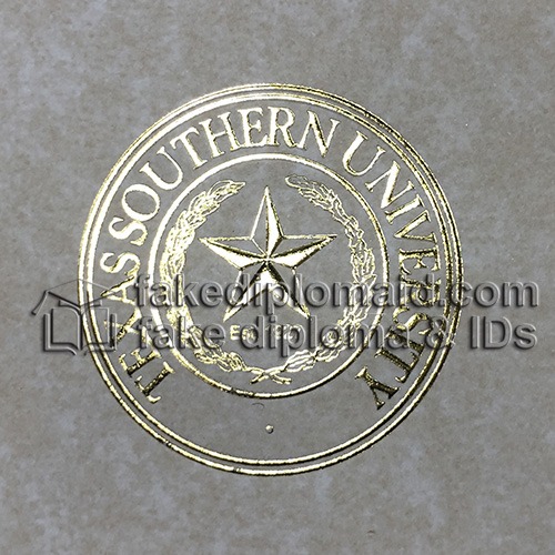 Texas Southern University diploma seal