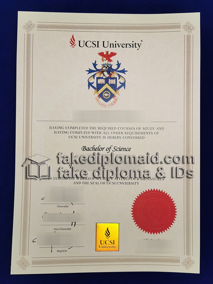 Fake UCSI University Diploma