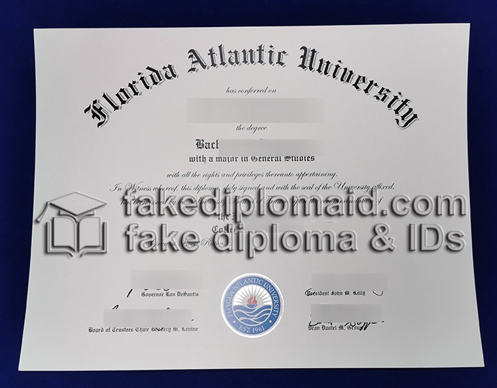 Fake Florida Atlantic University Diploma