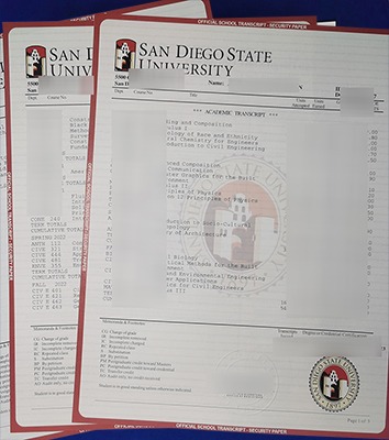 Fake SDSU Transcript