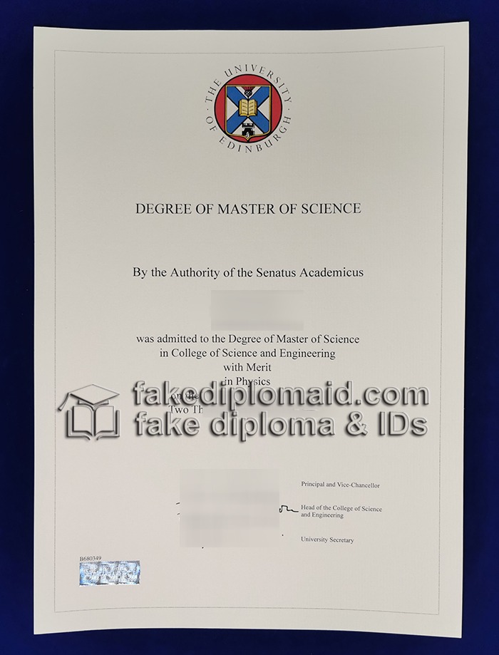 Fake University of Edinburgh Degree