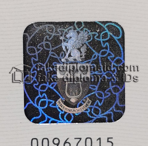 Trinity College London Diploma Hot Stamping Hologram