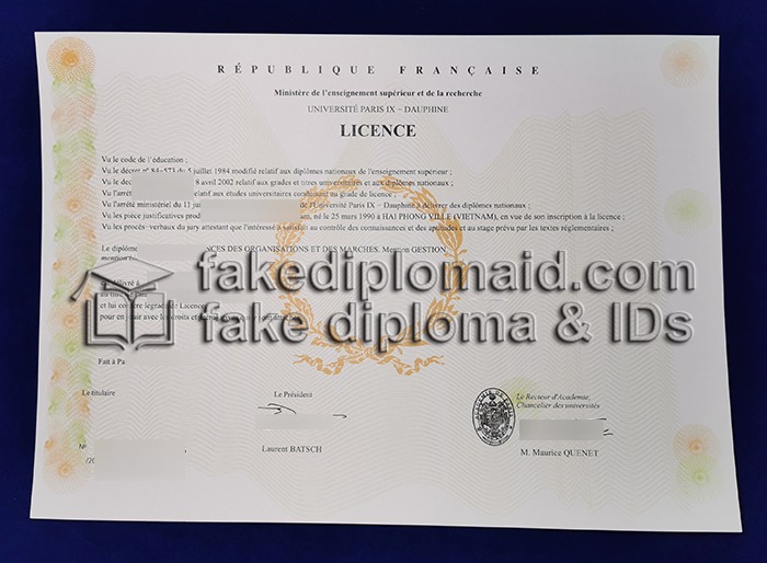 Fake Paris Dauphine University Diploma