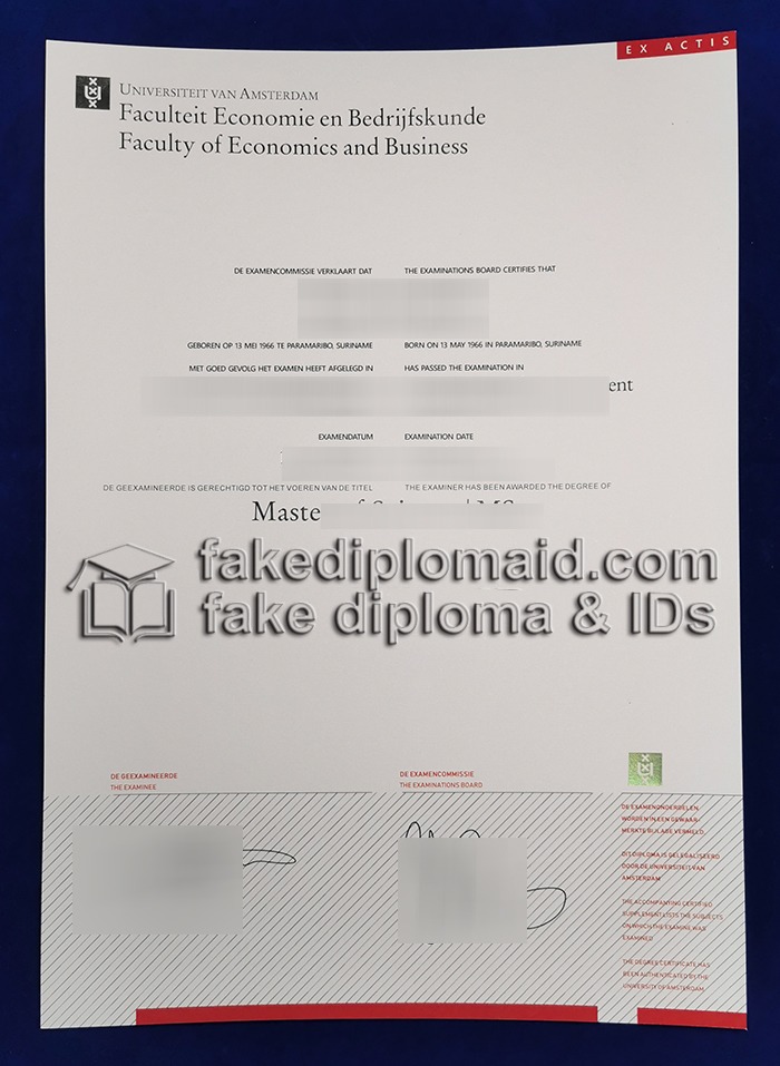 Fake UvA Diploma