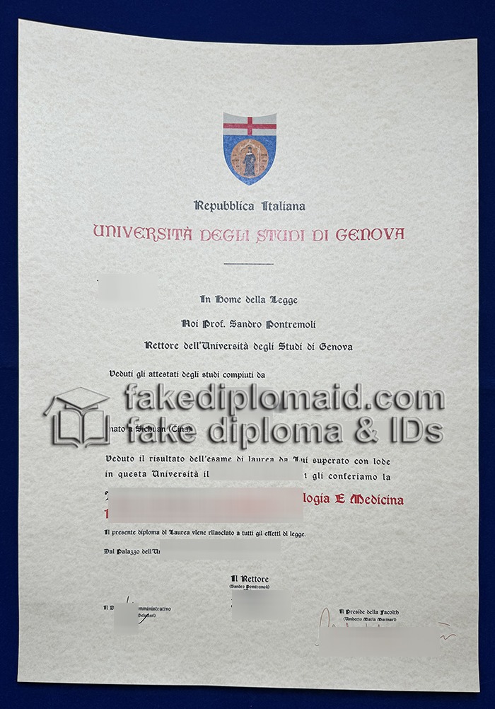 Fake University of Genoa Diploma