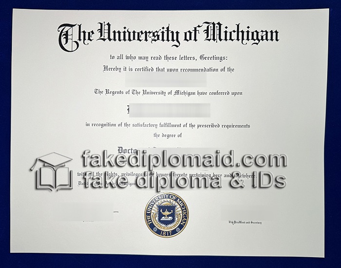 Fake UMich Diploma