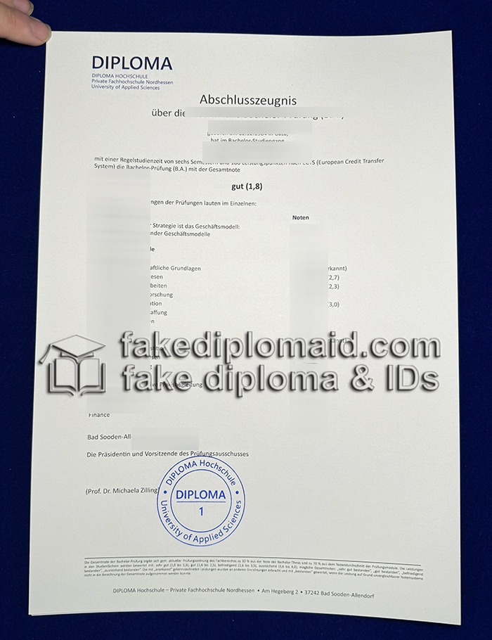 Fake Diploma Hochschule Transcript
