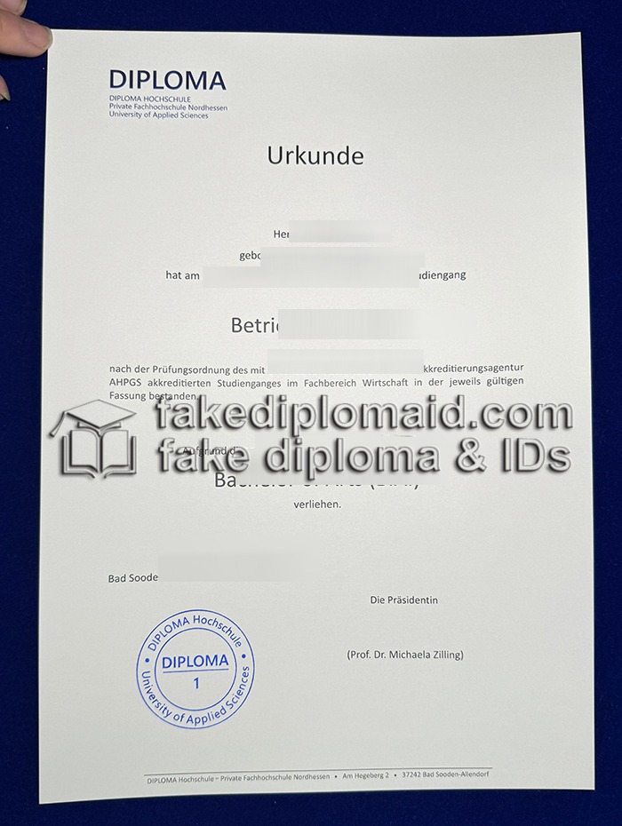 Fake Diploma Hochschule Urkunde