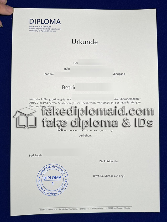 Fake Diploma Hochschule Urkunde