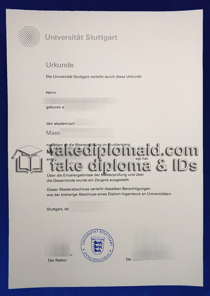 Fake Universität Stuttgart Urkunde