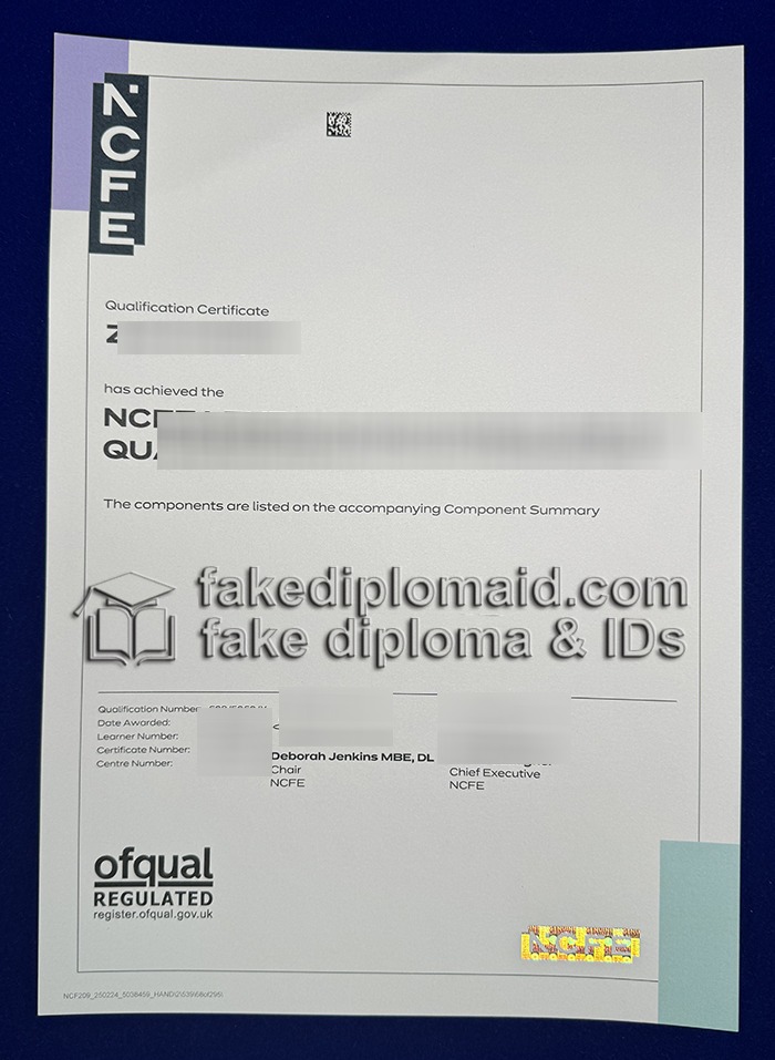 Fake NCFE Certificate